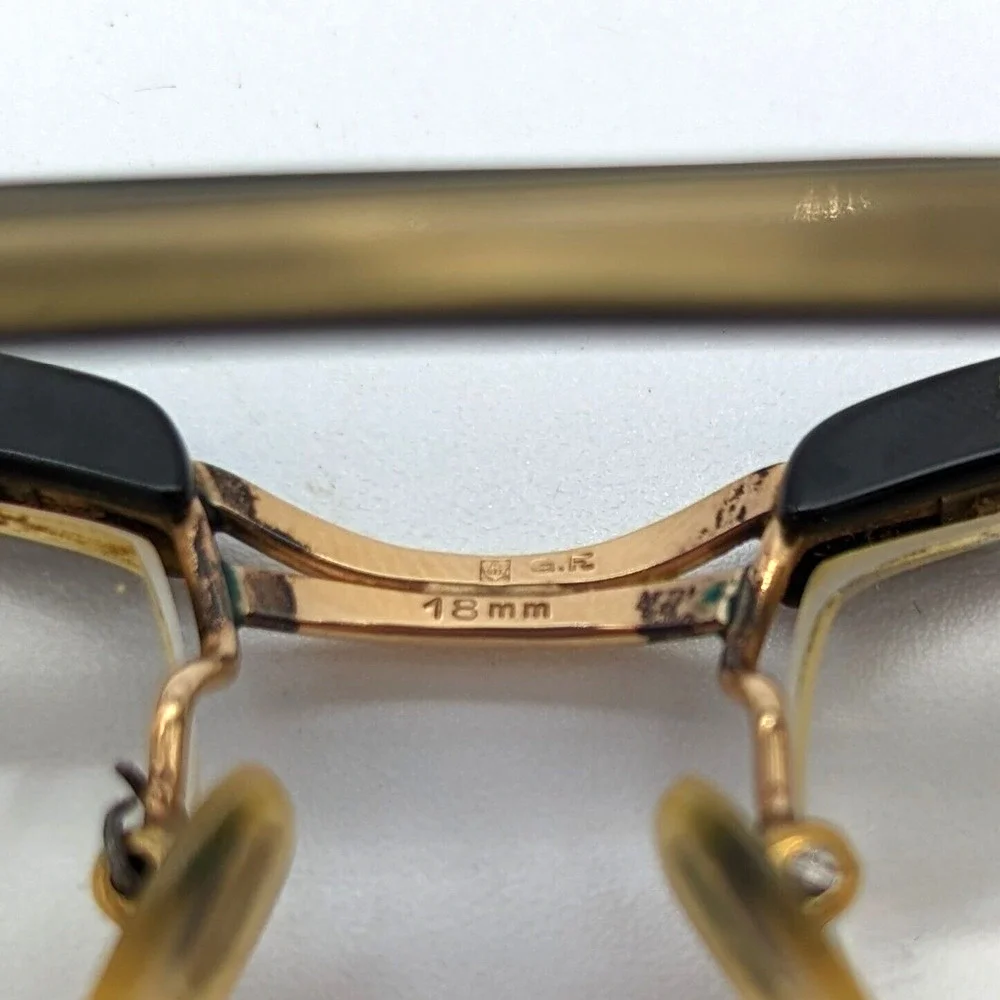Amor Gold Filled Half Frame Glasses Vintage 1960s Made in France Says 18mm GF